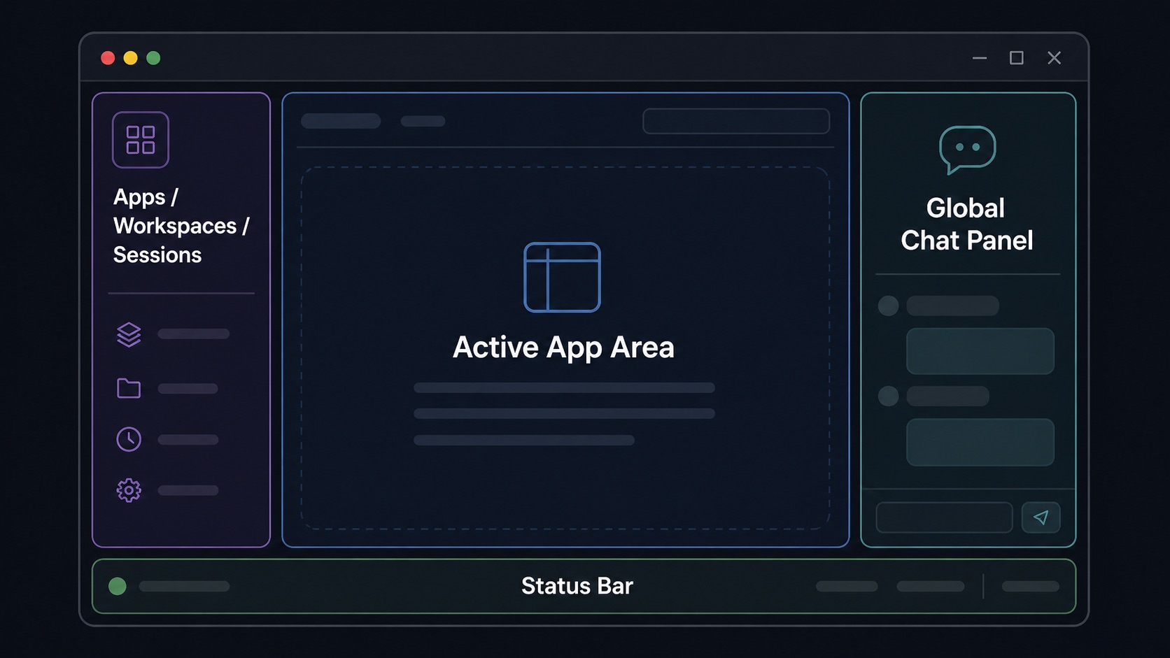 Sero desktop shell regions