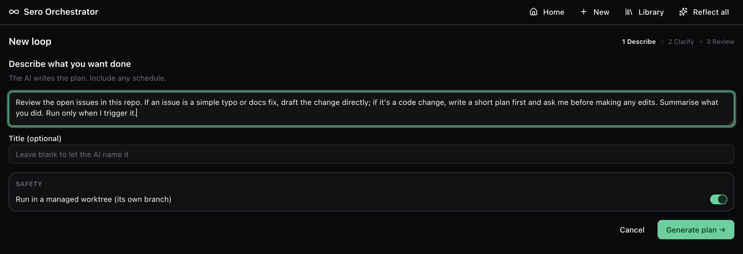 Describing a bigger, multi-issue goal