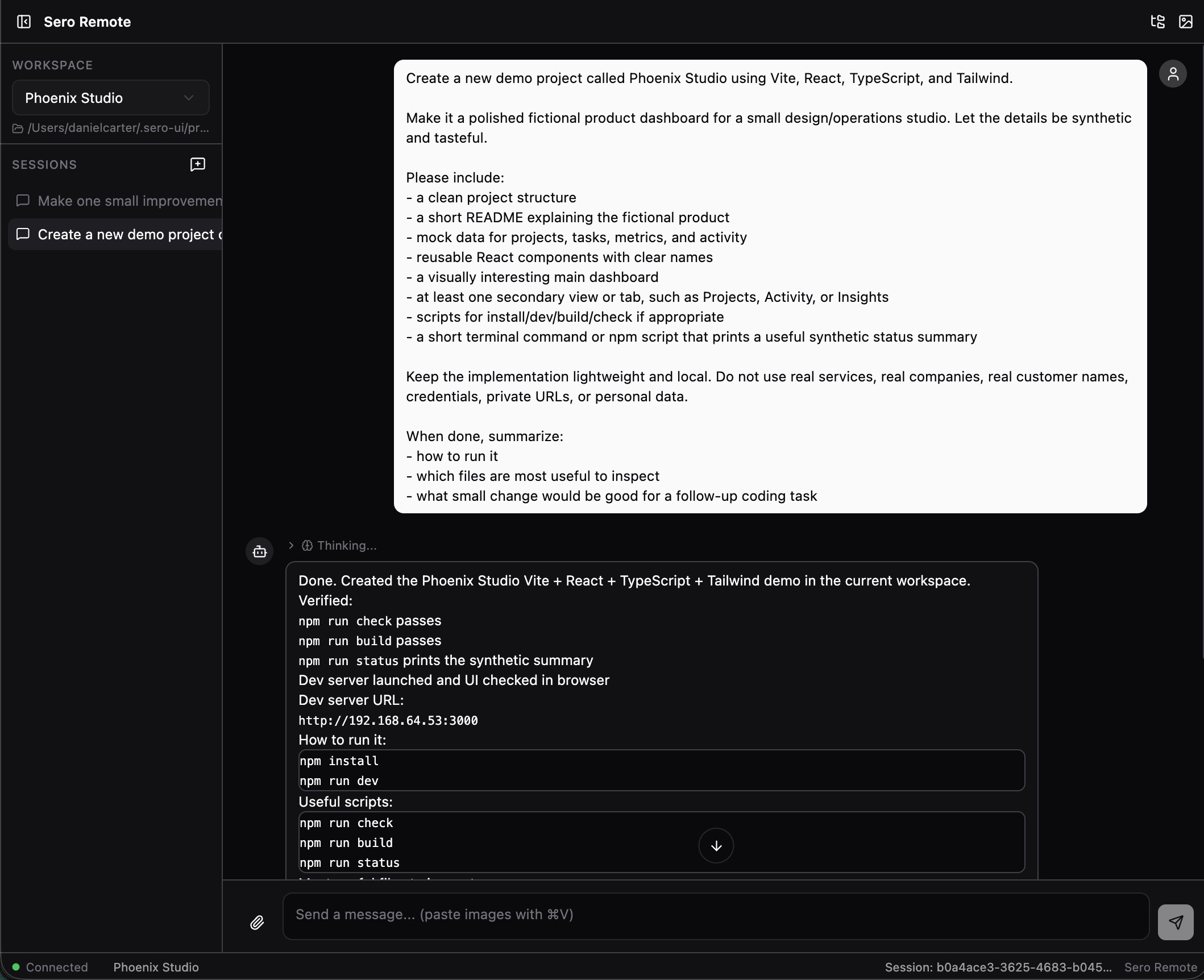 Sero Remote chat