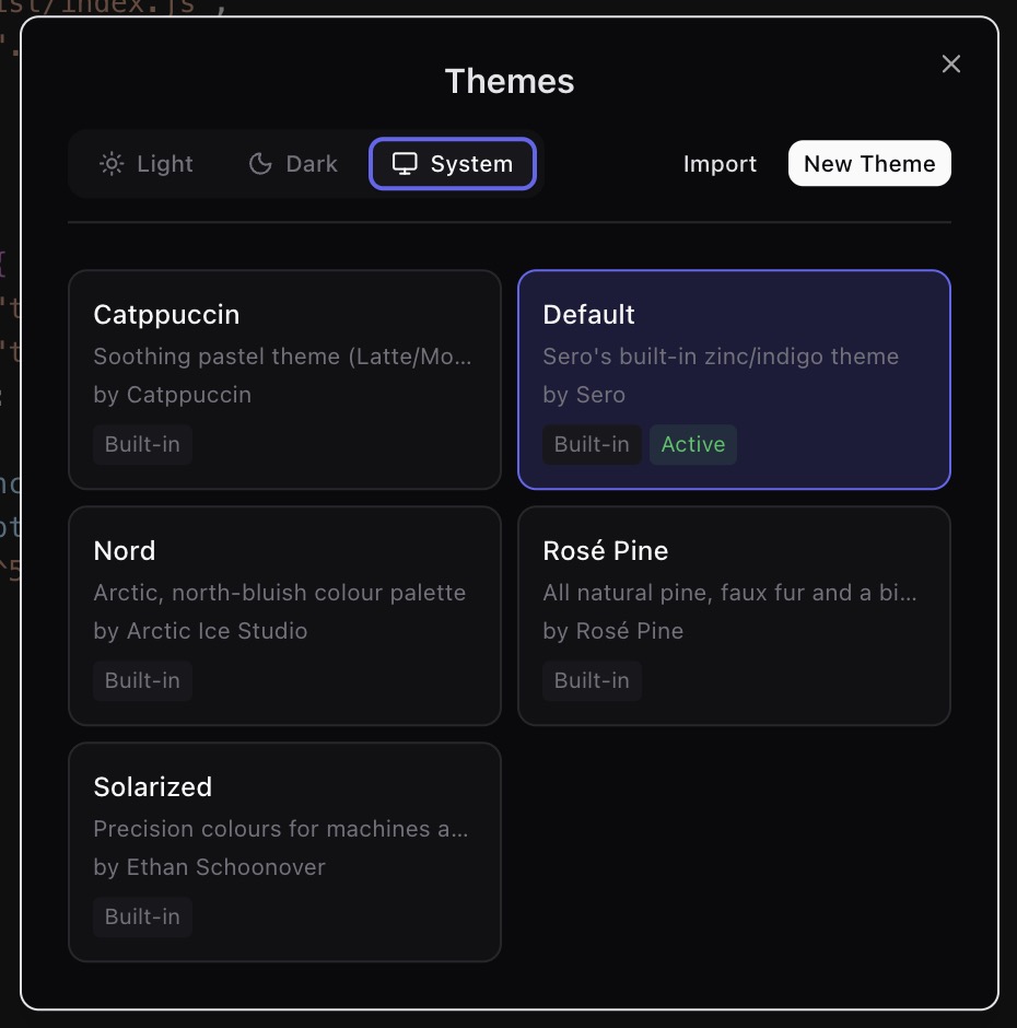 Theme select